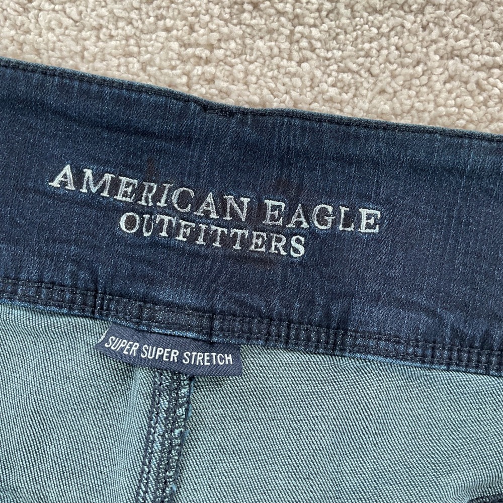 American Eagle Super Hi-Rise Jegging Dark Indigo Super Super Stretch Jeans 18S - Picture 7 of 13
